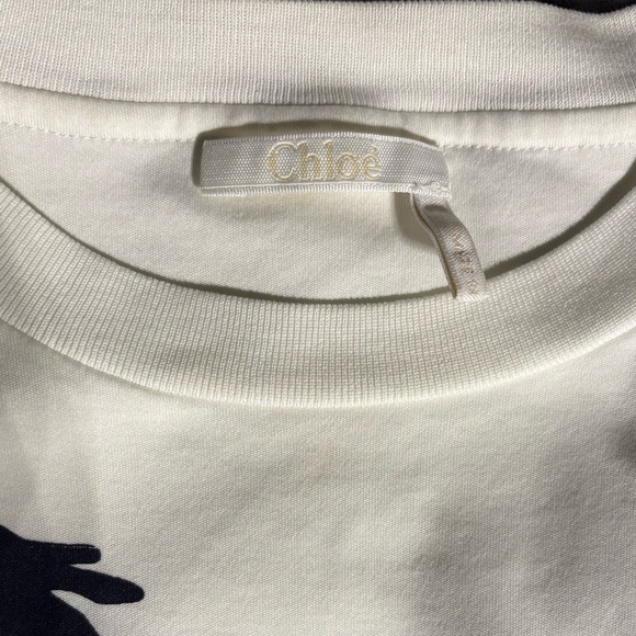 CHLOE White Mercerised Horse T-Shirt - Picture 7 of 9